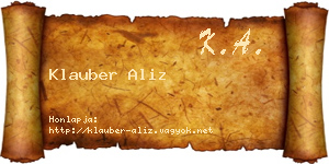 Klauber Aliz névjegykártya